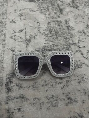 White bedazzled sunglasses
